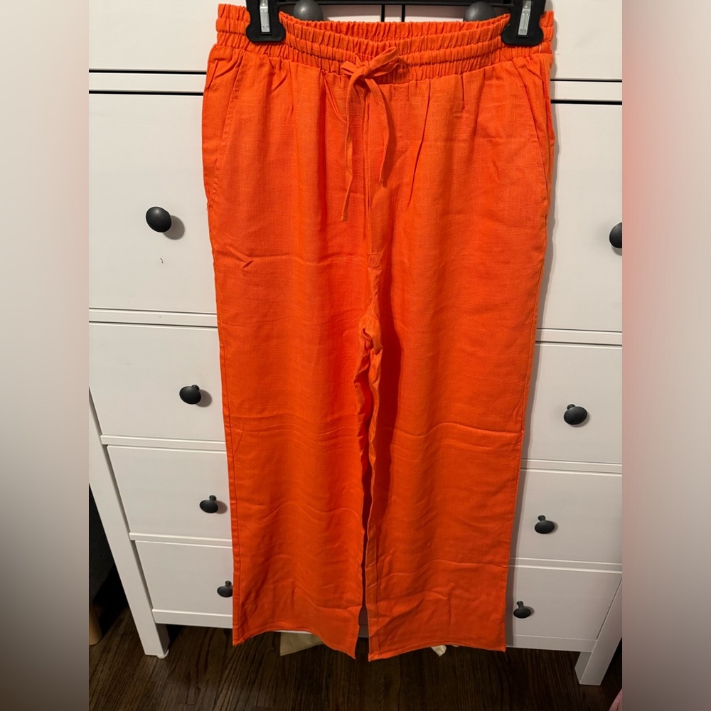 Wide leg linen pants